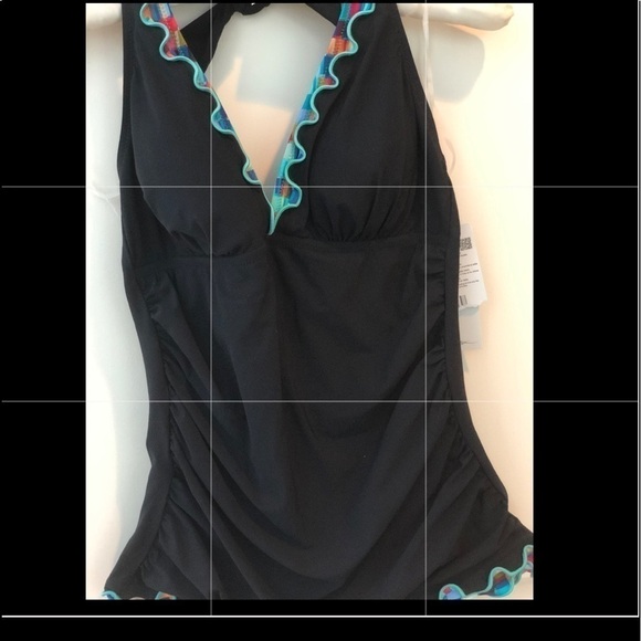 NWT Profile by Gottex Pinwheel Halter Tankini Top - Picture 5 of 16